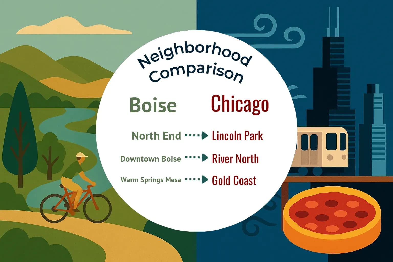 Boise vs Chicago Neighborhood Comparison