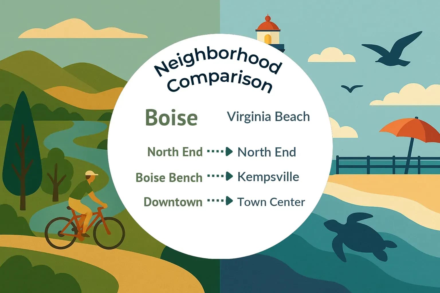 Boise vs Virginia Beach Neighborhood Comparison
