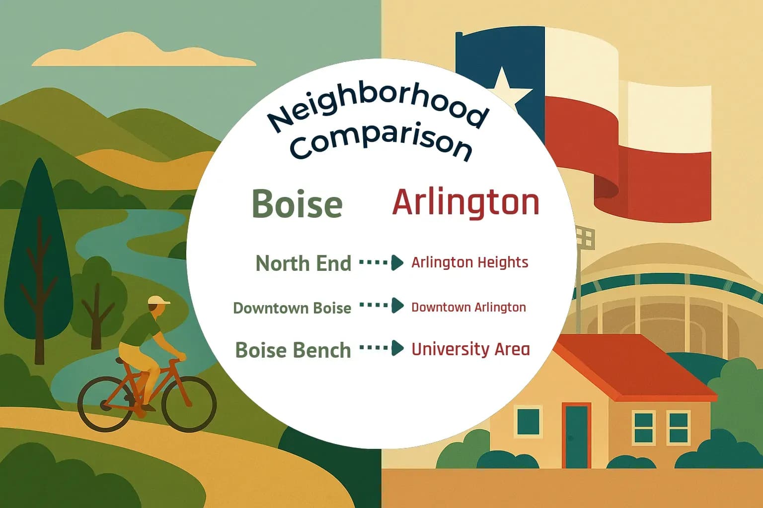 Boise vs Arlington Neighborhood Comparison