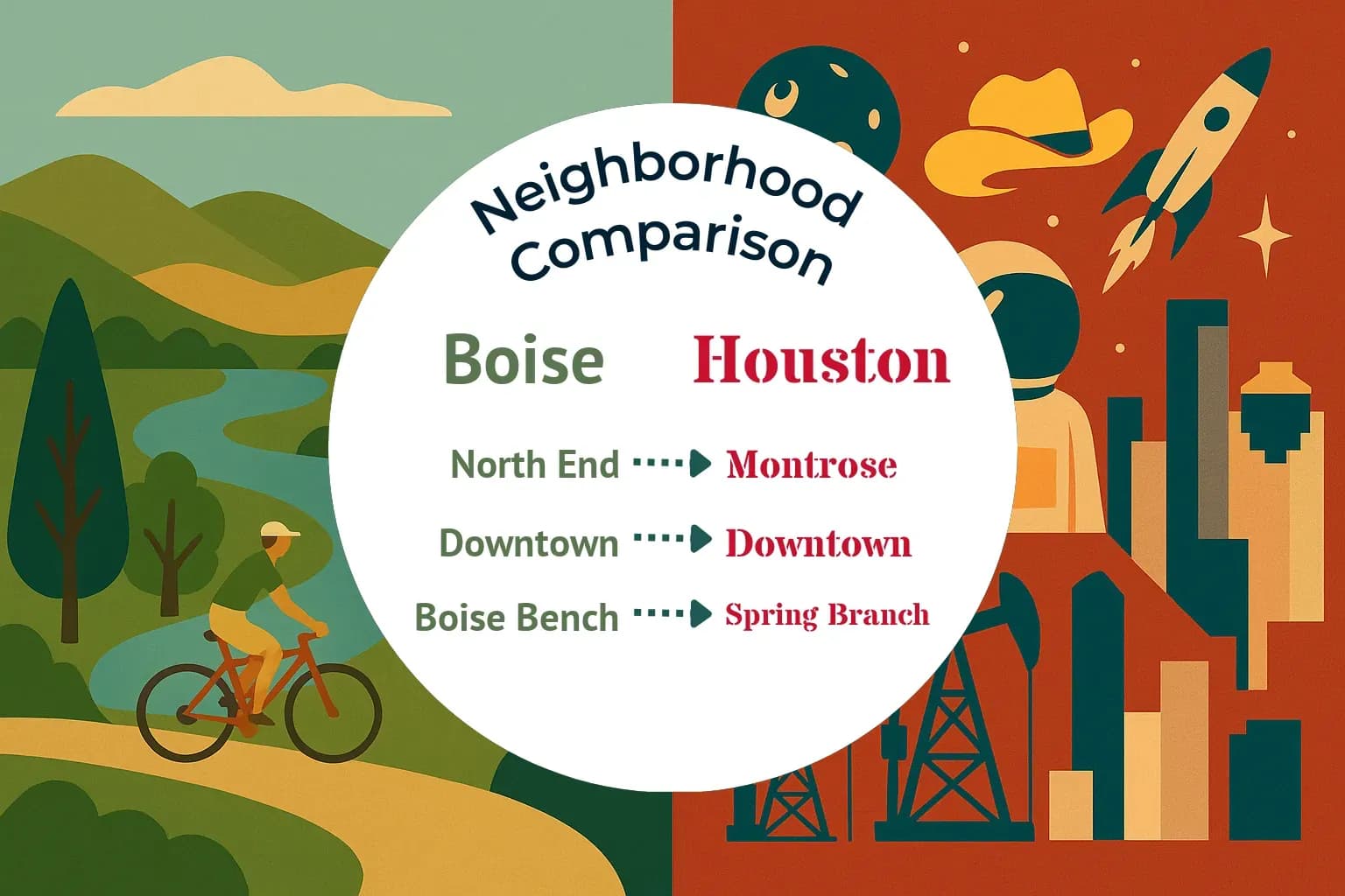Boise vs Houston Neighborhood Comparison