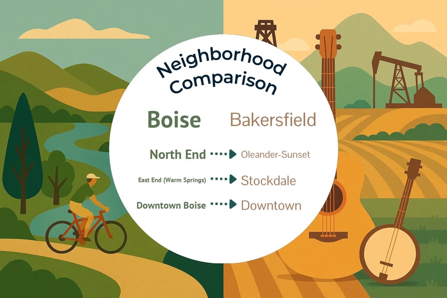 Boise vs Bakersfield Neighborhood Comparison