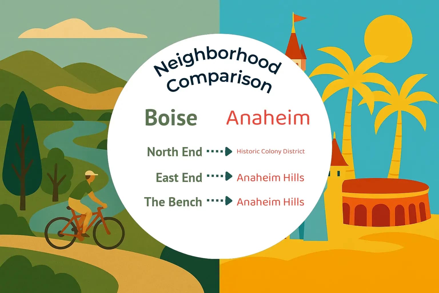 Boise vs Anaheim Neighborhood Comparison
