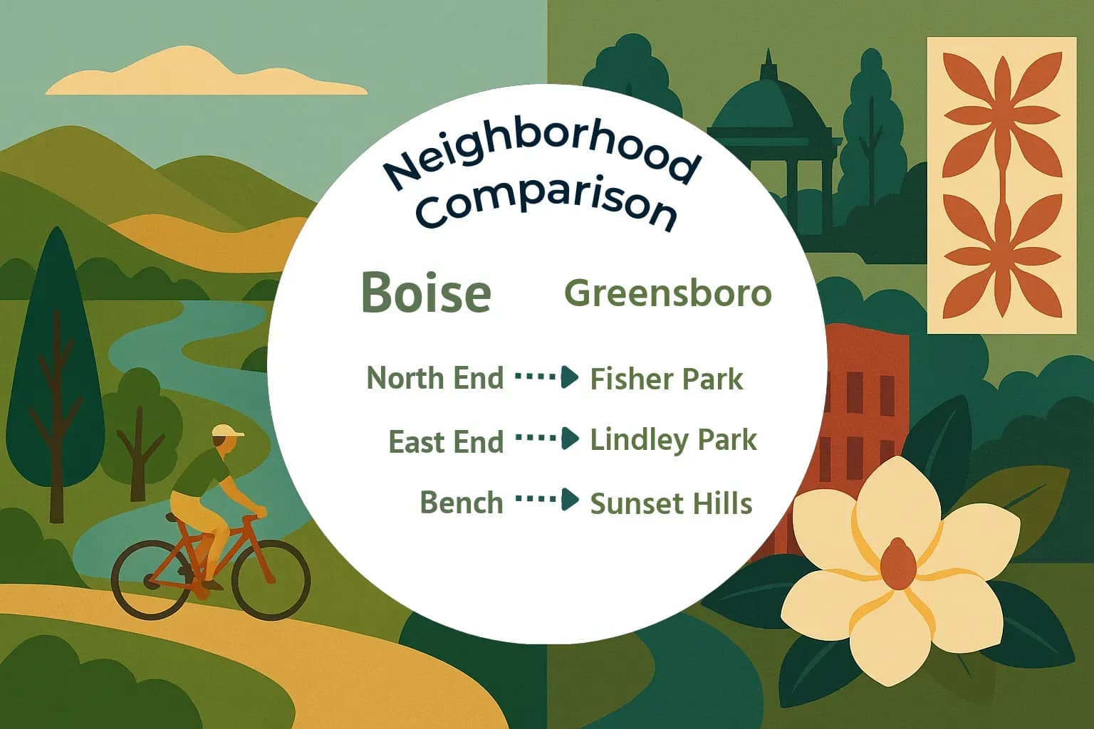 Boise vs Greensboro Neighborhood Comparison
