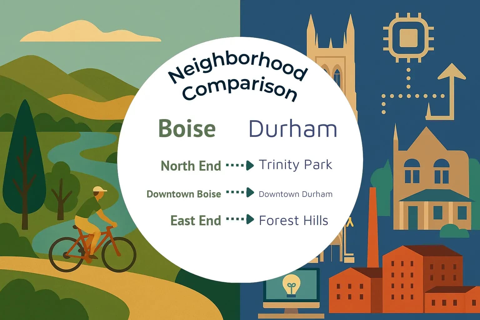 Boise vs Durham Neighborhood Comparison