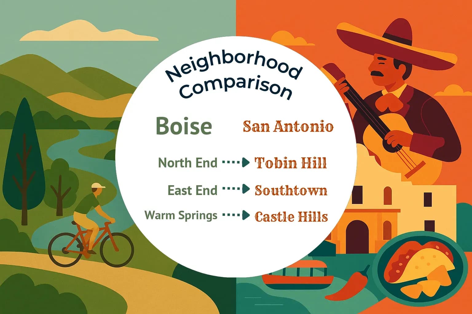 Boise vs San Antonio Neighborhood Comparison