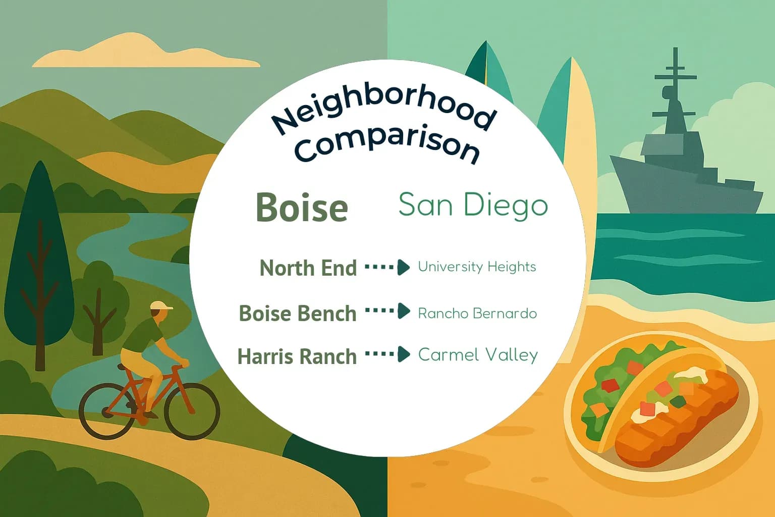 Boise vs San Diego Neighborhood Comparison