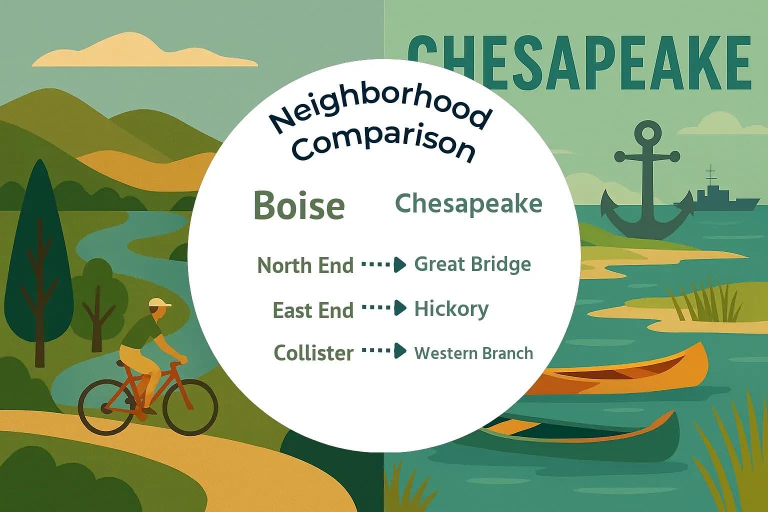 Boise vs Chesapeake Neighborhood Comparison