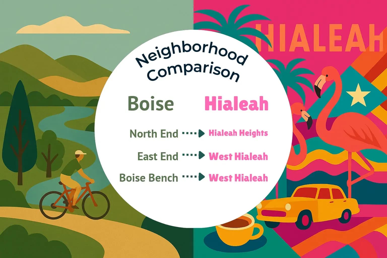 Boise vs Hialeah Neighborhood Comparison
