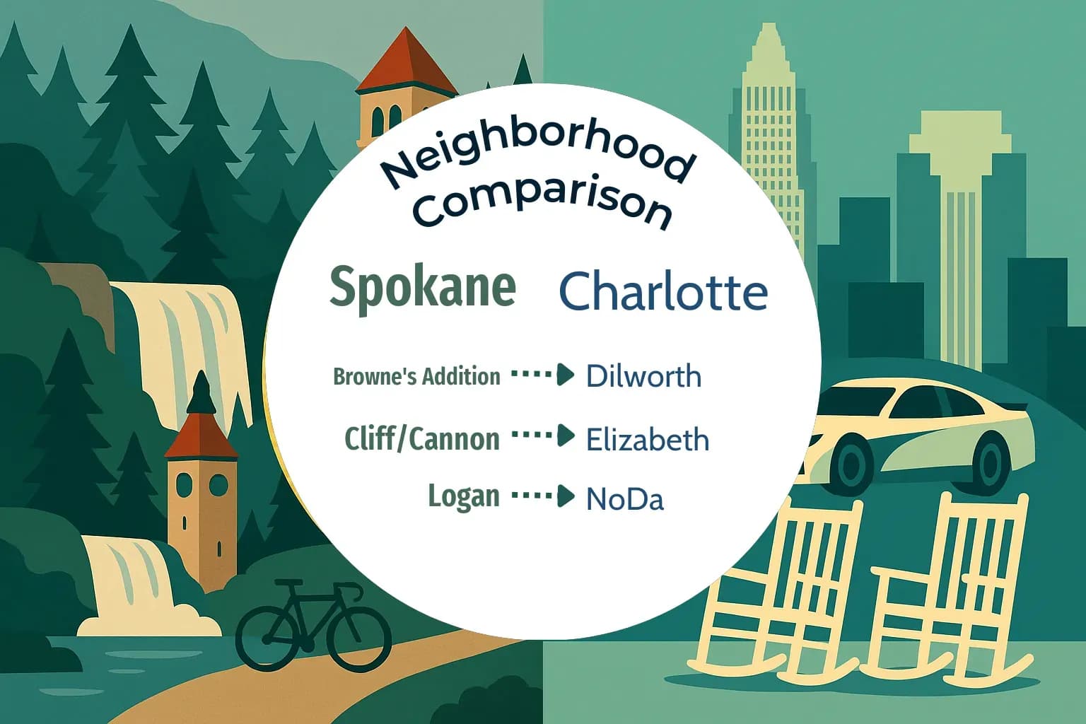 Spokane vs Charlotte Neighborhood Comparison