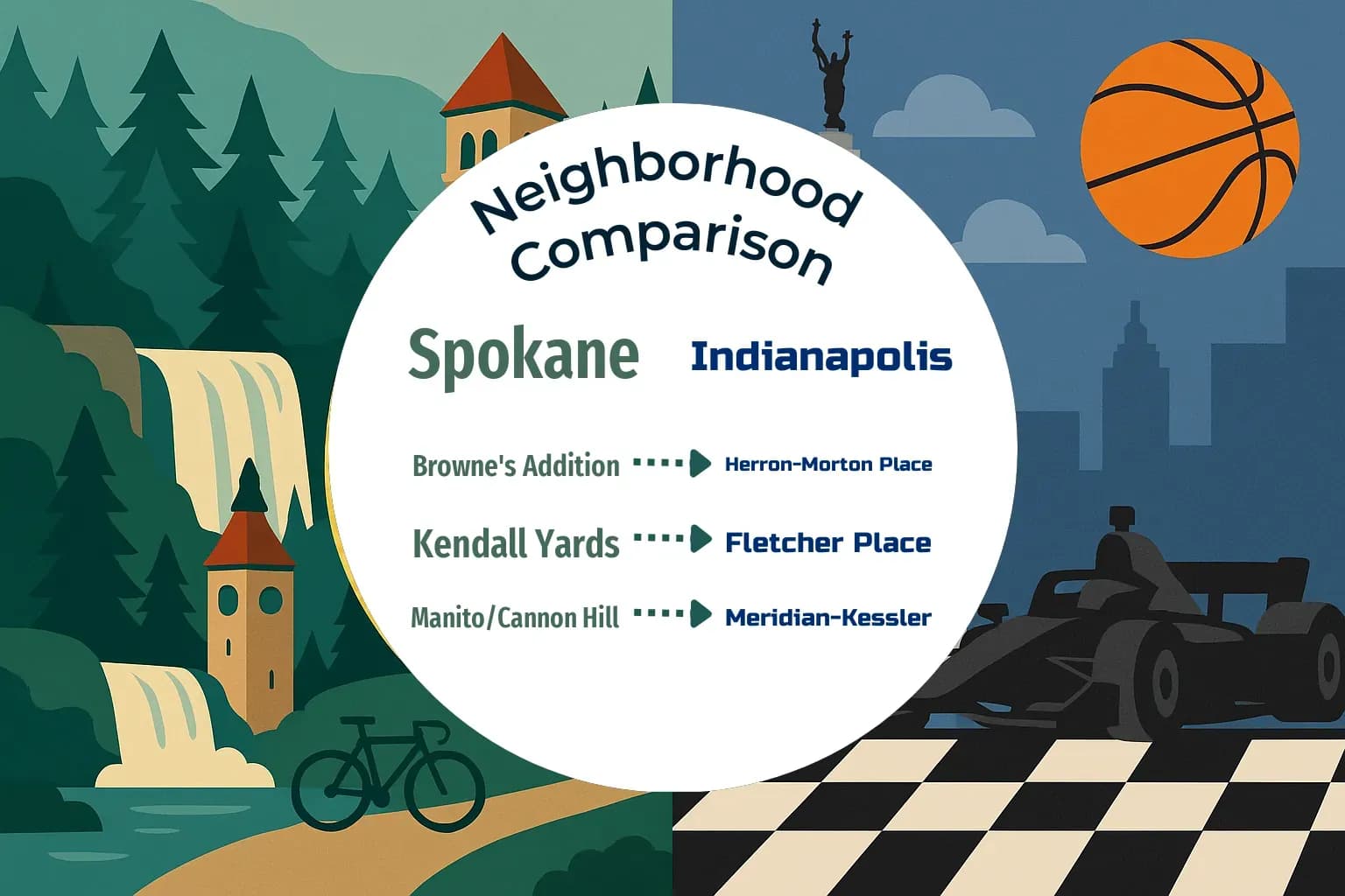 Spokane vs Indianapolis Neighborhood Comparison