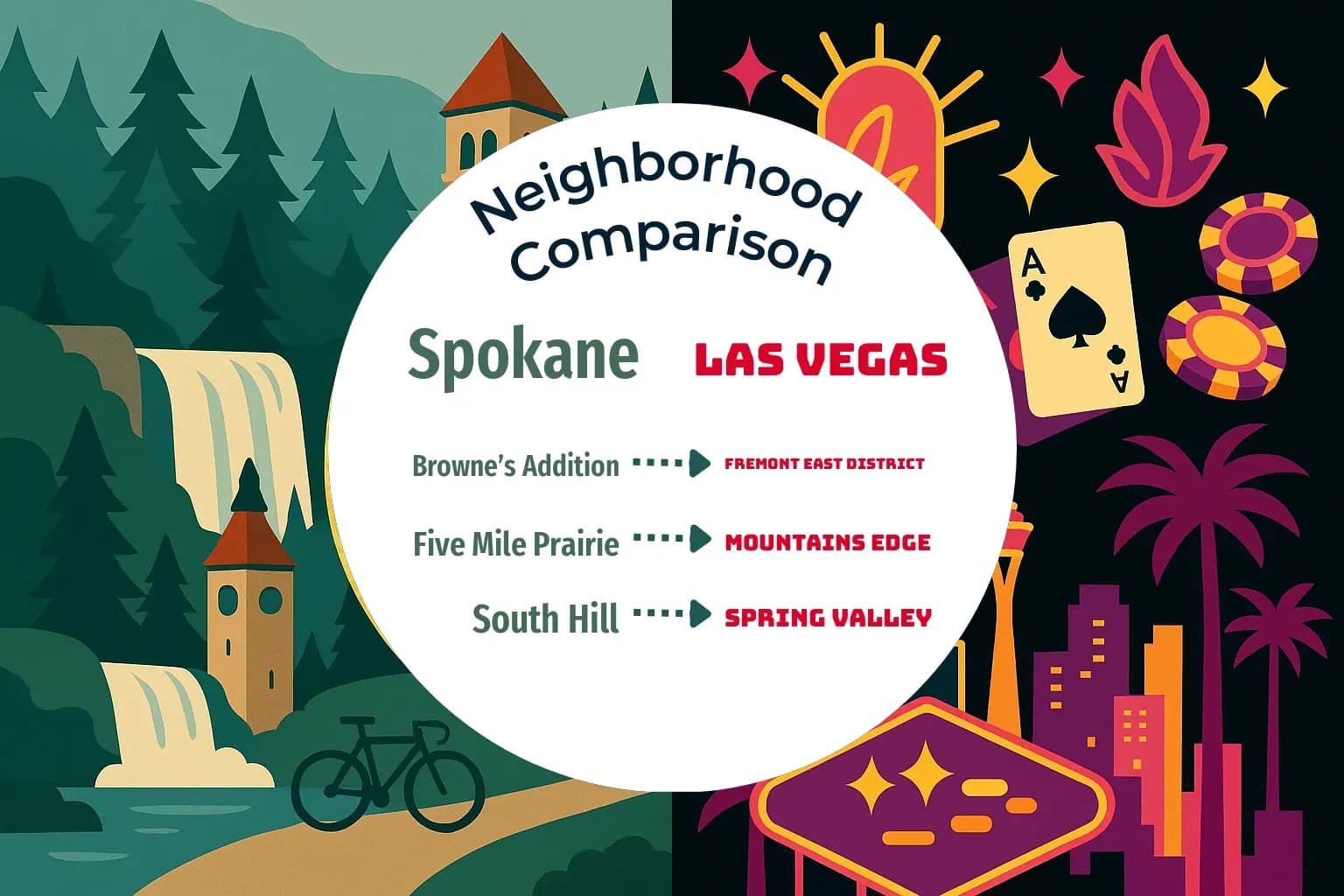 Spokane vs Las Vegas Neighborhood Comparison