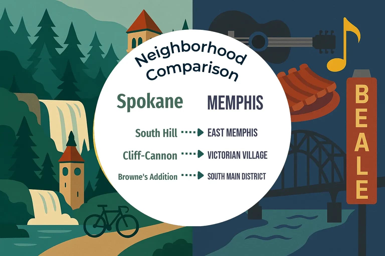 Spokane vs Memphis Neighborhood Comparison