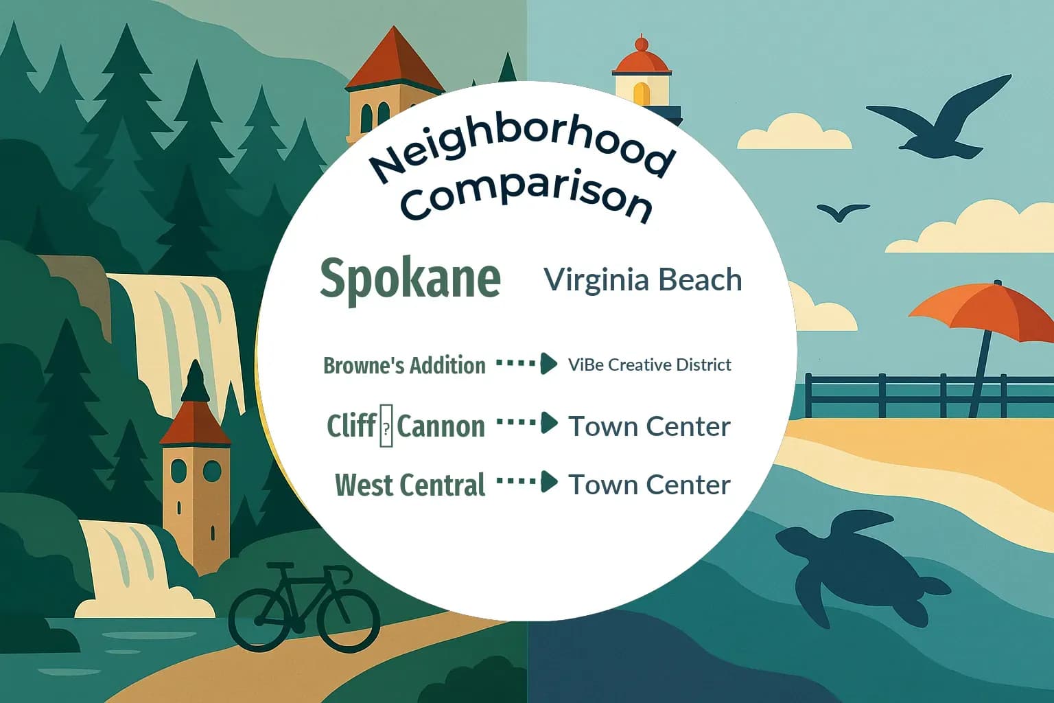 Spokane vs Virginia Beach Neighborhood Comparison
