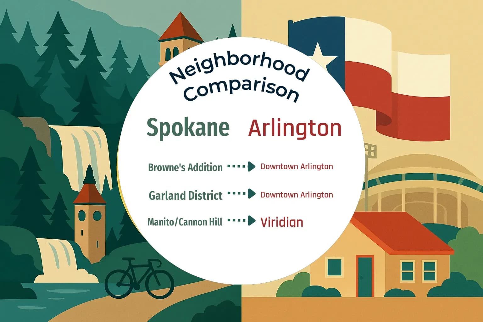 Spokane vs Arlington Neighborhood Comparison