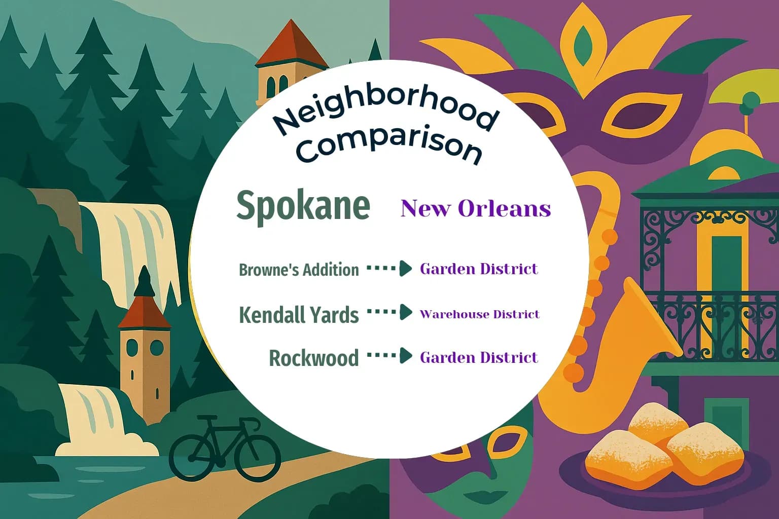 Spokane vs New Orleans Neighborhood Comparison