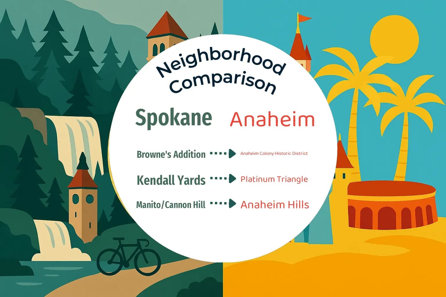 Spokane vs Anaheim Neighborhood Comparison