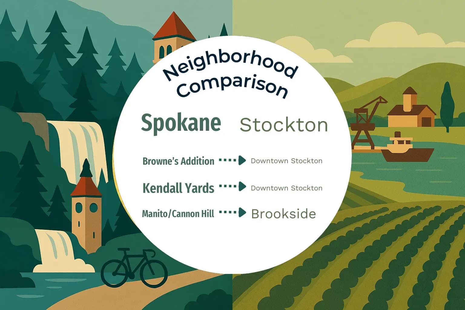 Spokane vs Stockton Neighborhood Comparison