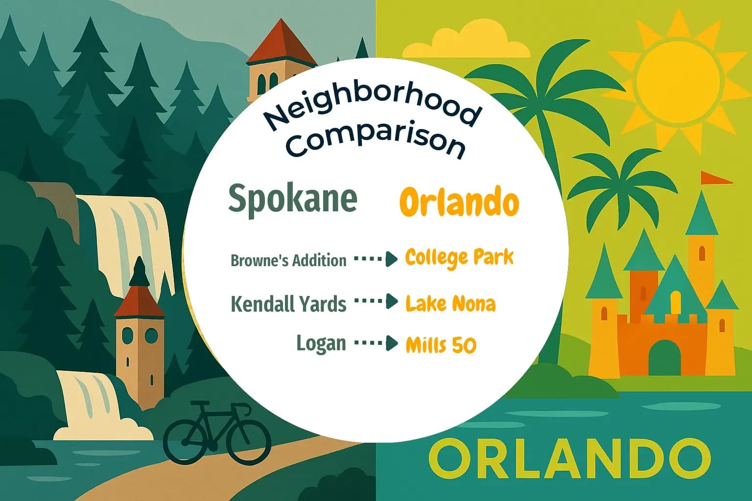 Spokane vs Orlando Neighborhood Comparison