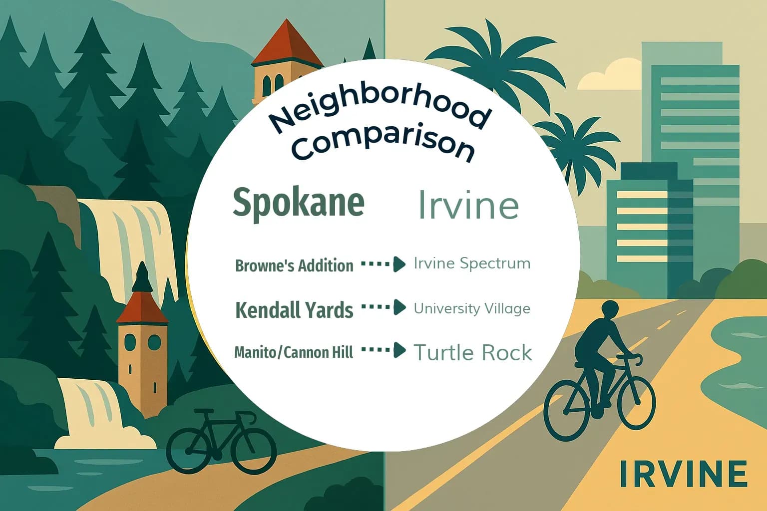 Spokane vs Irvine Neighborhood Comparison
