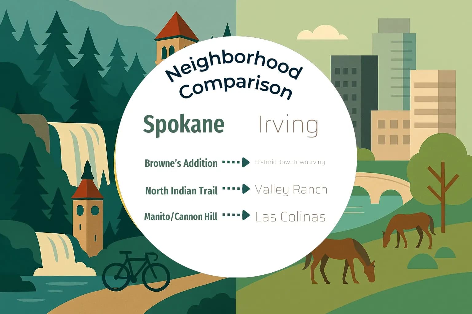 Spokane vs Irving Neighborhood Comparison