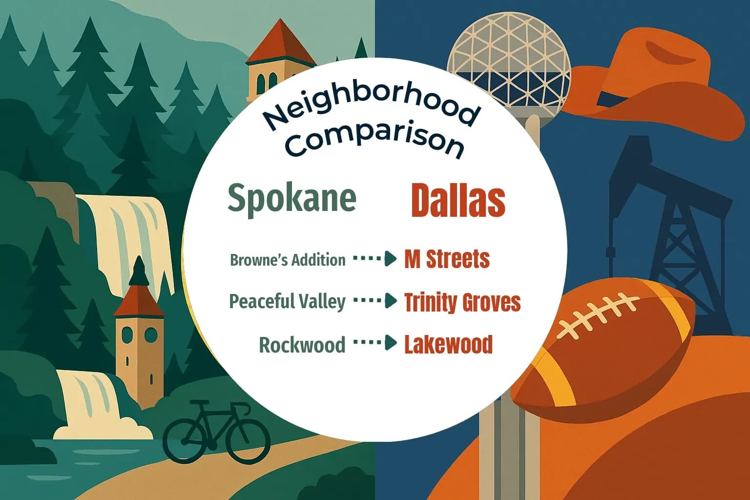 Spokane vs Dallas Neighborhood Comparison