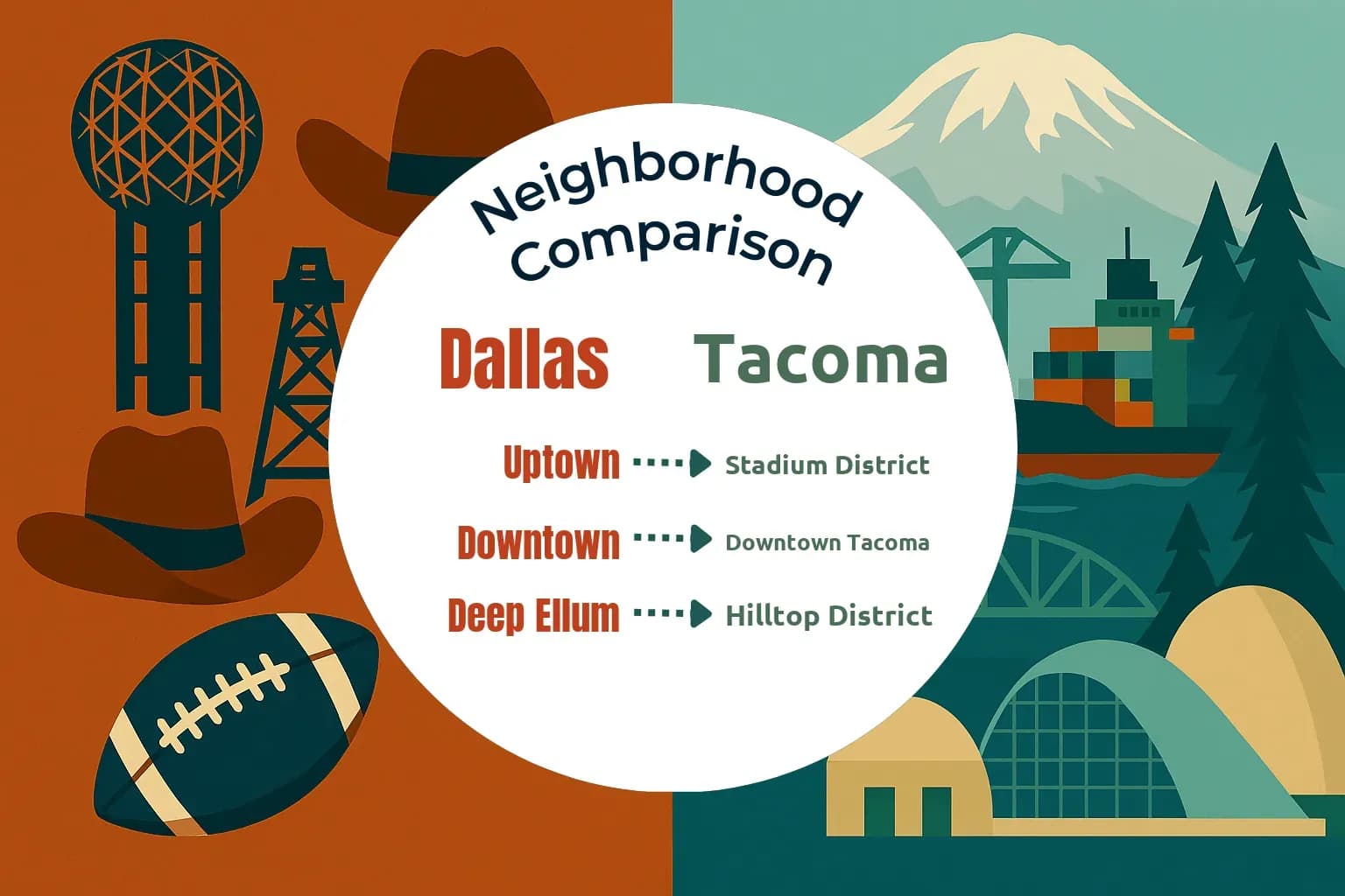 Dallas vs Tacoma Neighborhood Comparison
