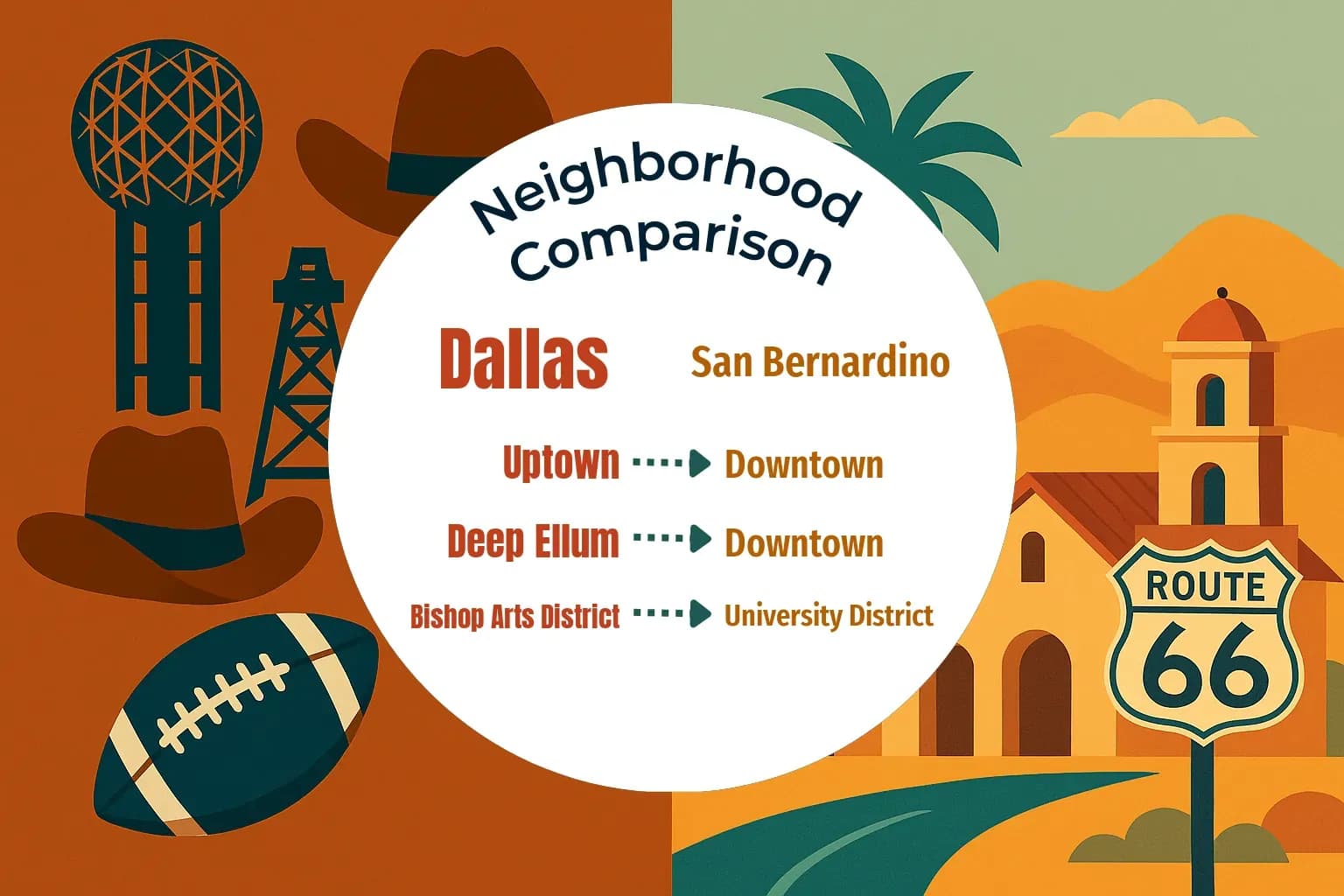 Dallas vs San Bernardino Neighborhood Comparison
