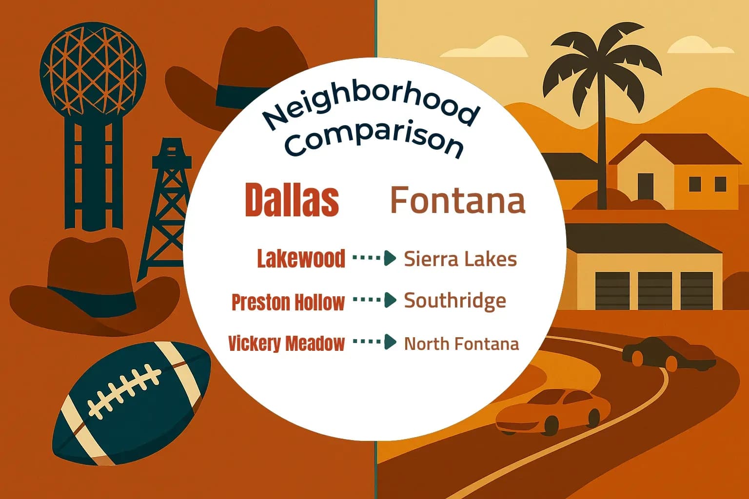 Dallas vs Fontana Neighborhood Comparison