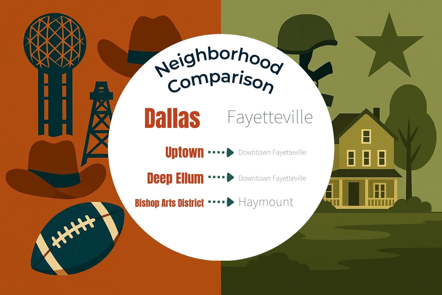 Dallas vs Fayetteville Neighborhood Comparison