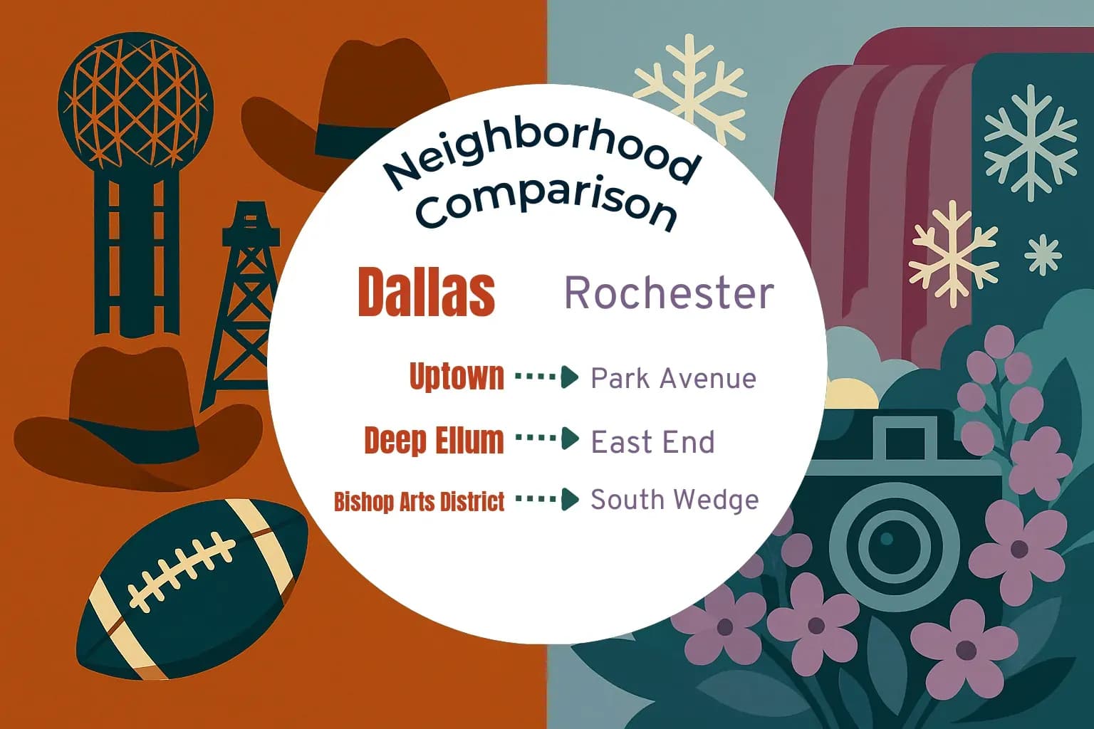 Dallas vs Rochester Neighborhood Comparison