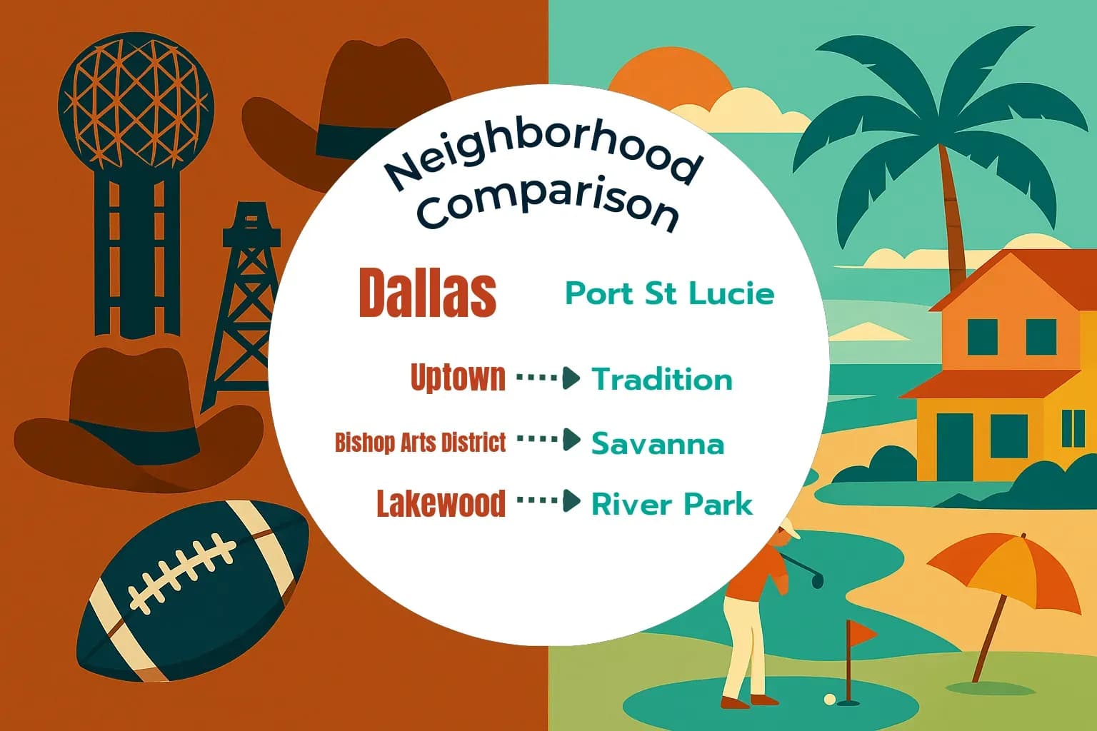 Dallas vs Port St. Lucie Neighborhood Comparison