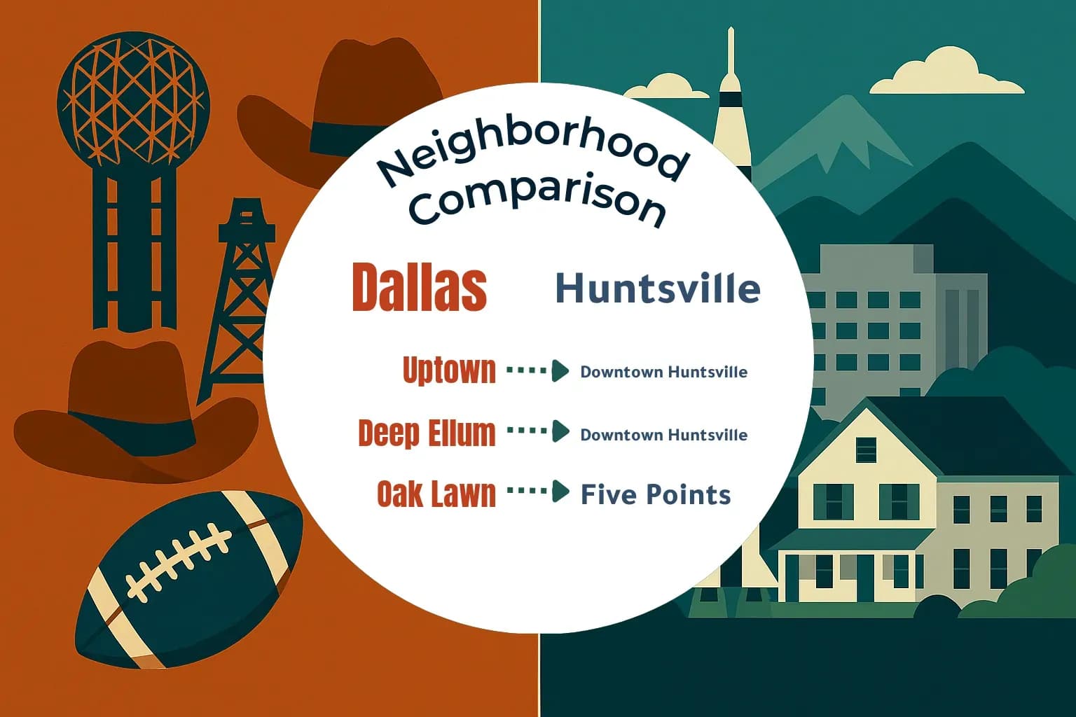 Dallas vs Huntsville Neighborhood Comparison