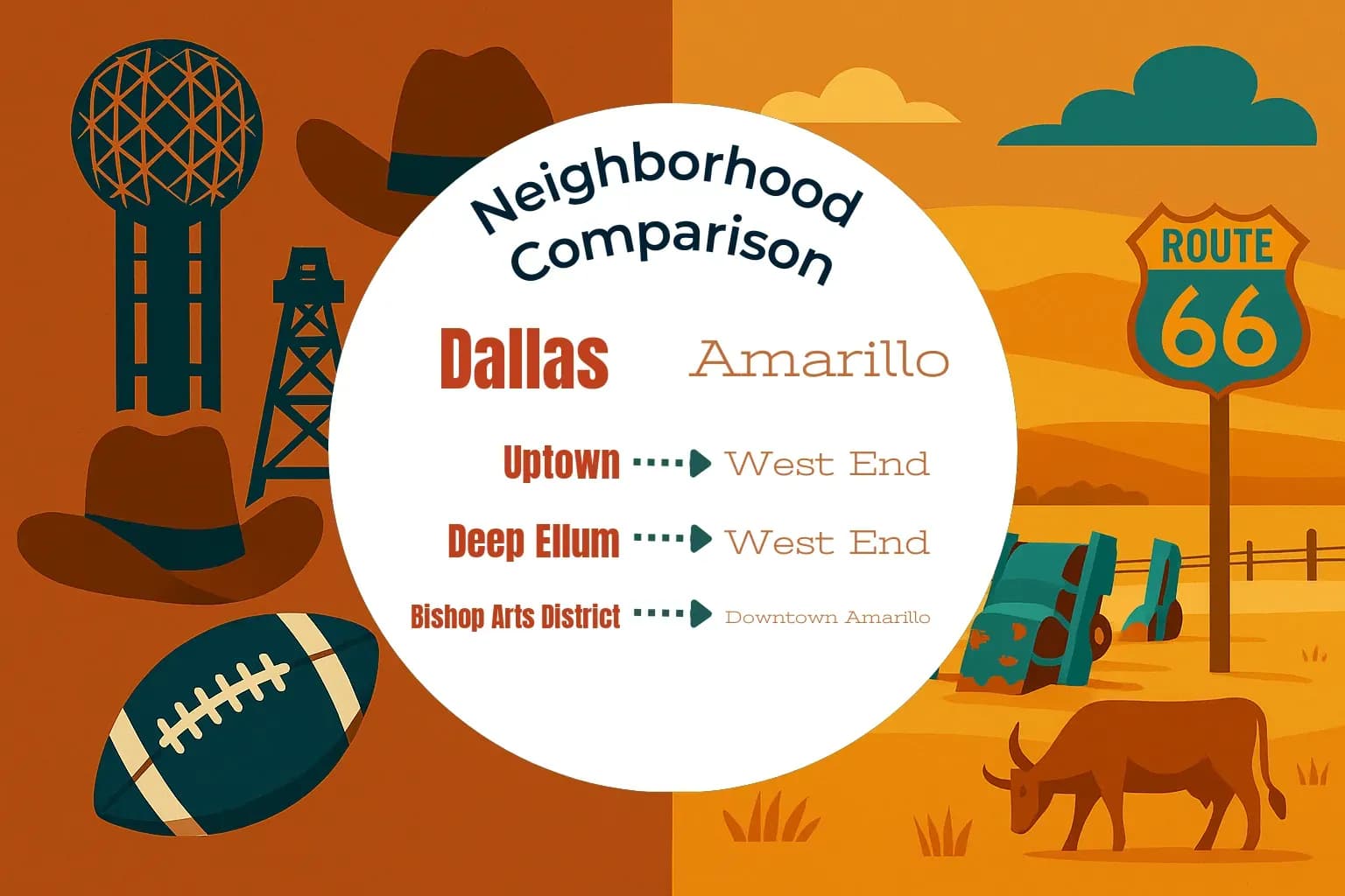 Dallas vs Amarillo Neighborhood Comparison