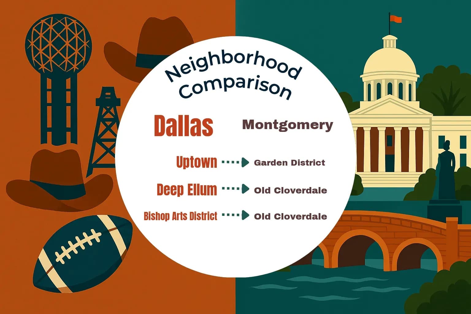 Dallas vs Montgomery Neighborhood Comparison