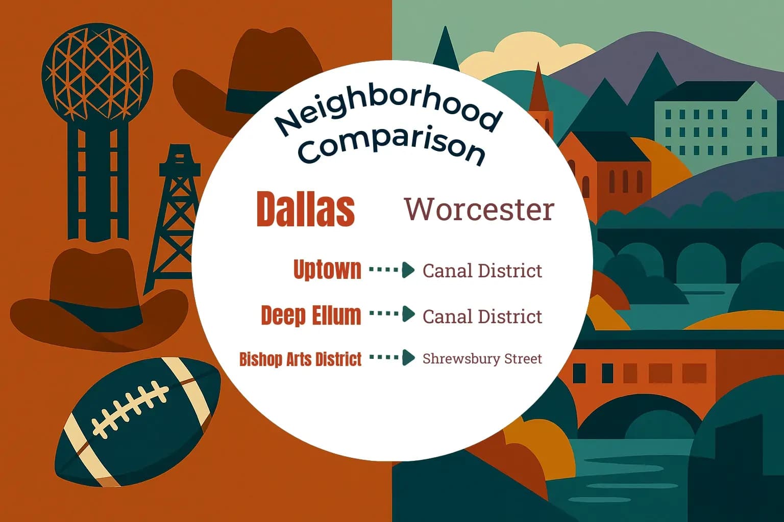 Dallas vs Worcester Neighborhood Comparison