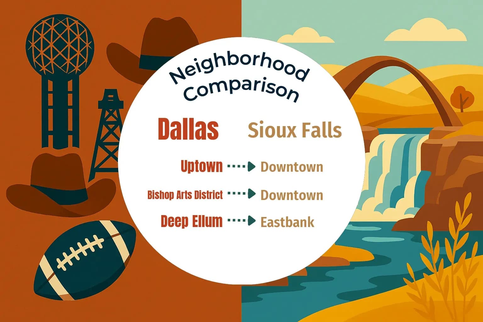 Dallas vs Sioux Falls Neighborhood Comparison