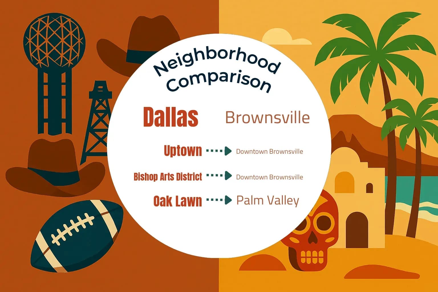 Dallas vs Brownsville Neighborhood Comparison