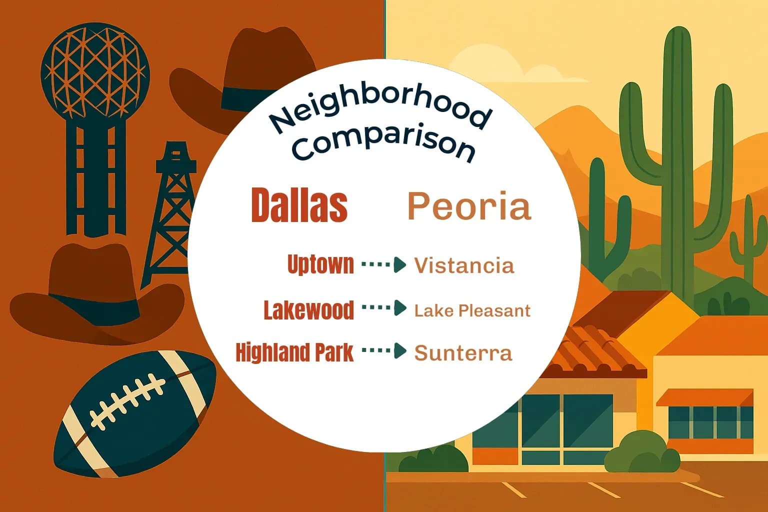 Dallas vs Peoria Neighborhood Comparison