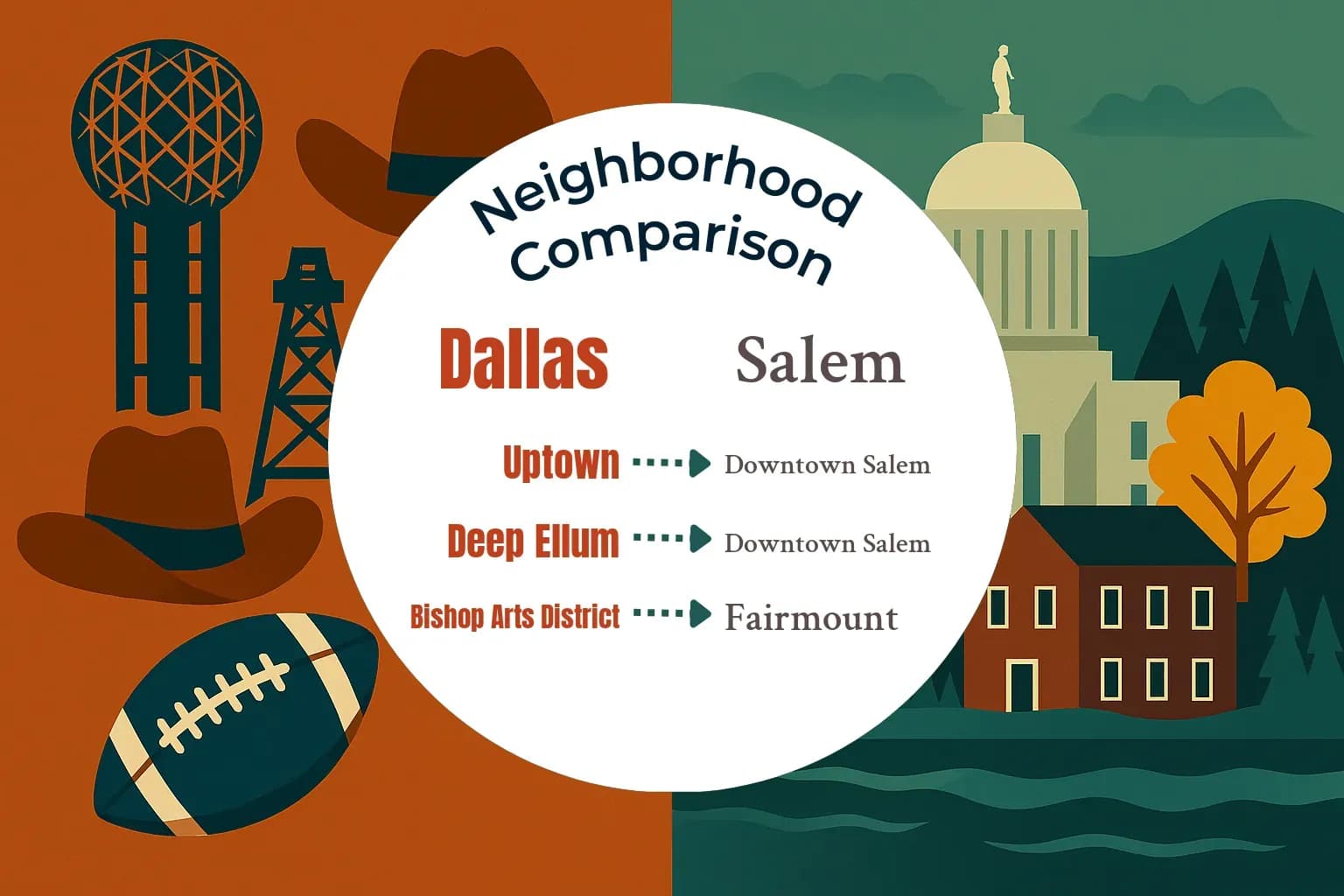 Dallas vs Salem Neighborhood Comparison