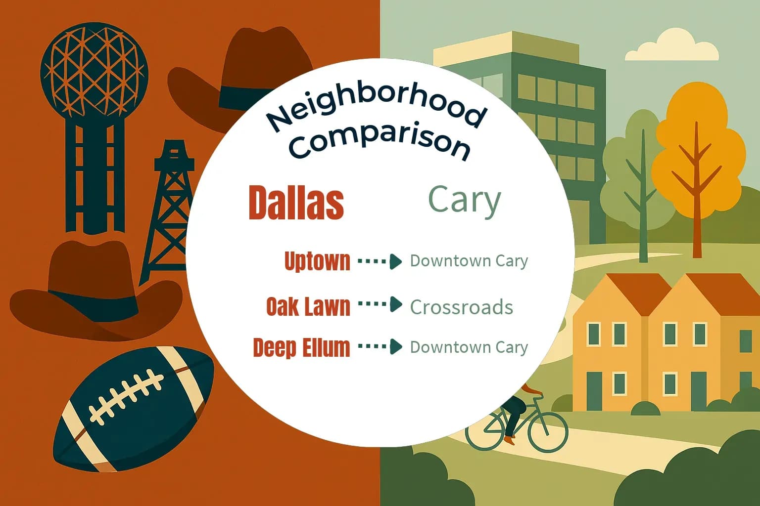 Dallas vs Cary Neighborhood Comparison