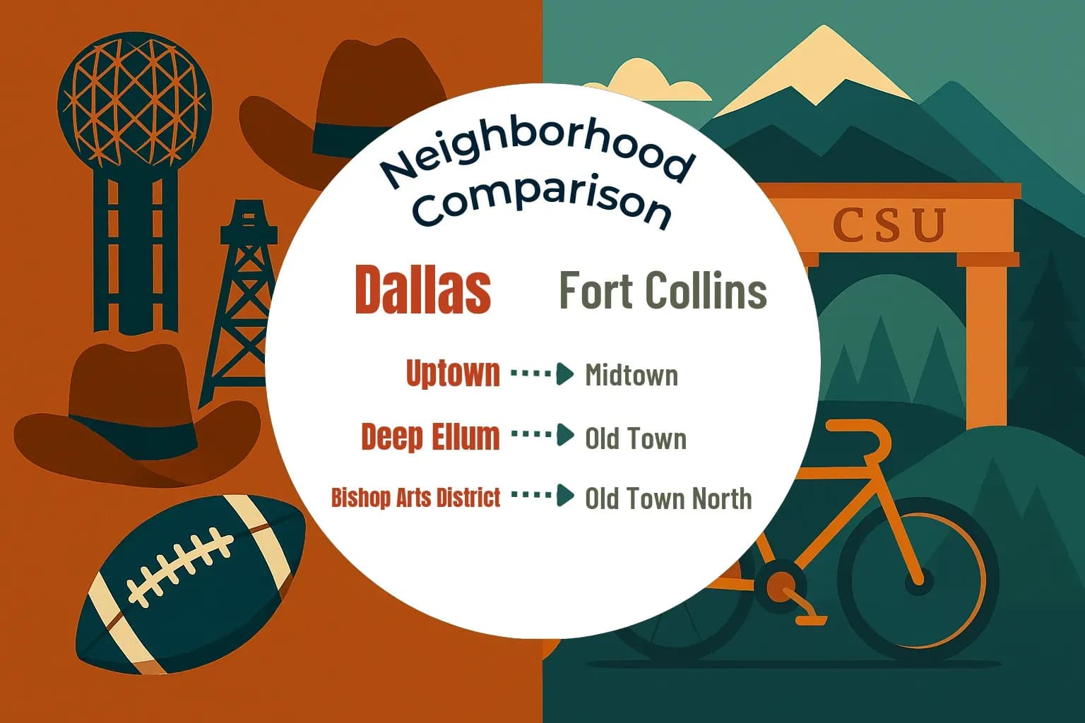 Dallas vs Fort Collins Neighborhood Comparison