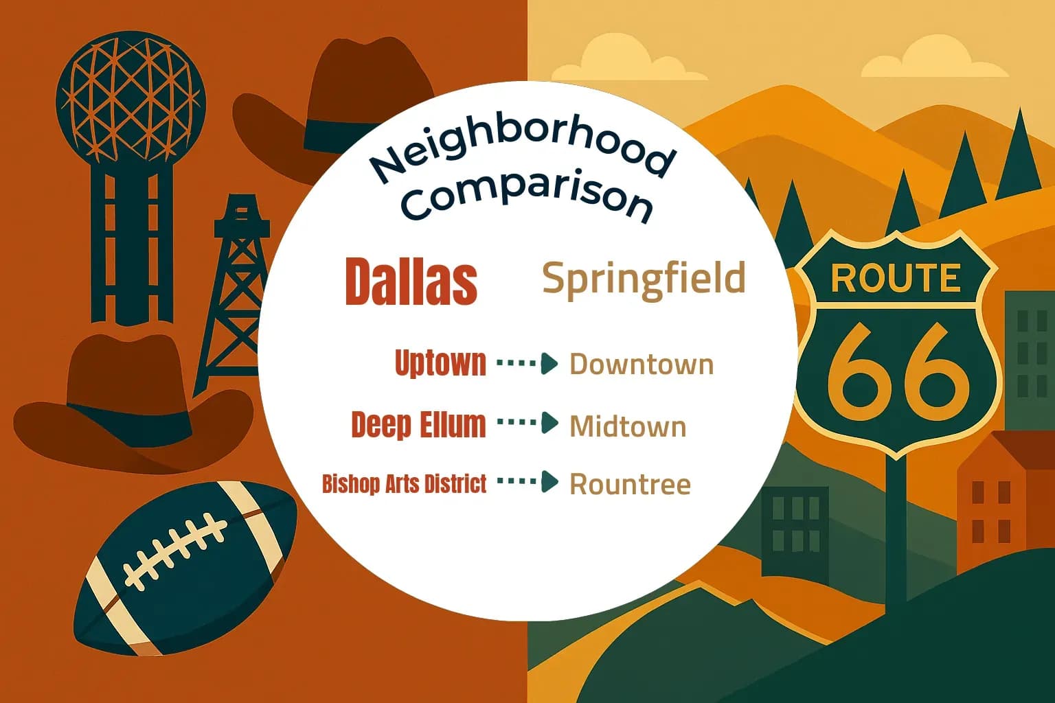 Dallas vs Springfield Neighborhood Comparison