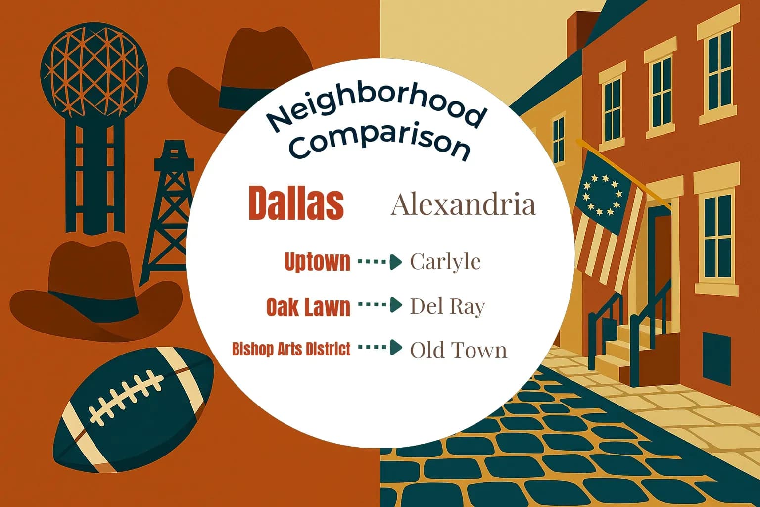 Dallas vs Alexandria Neighborhood Comparison