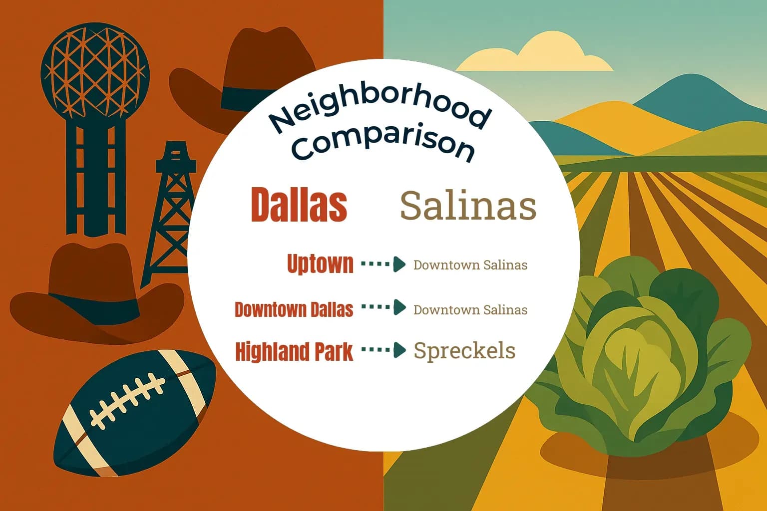 Dallas vs Salinas Neighborhood Comparison