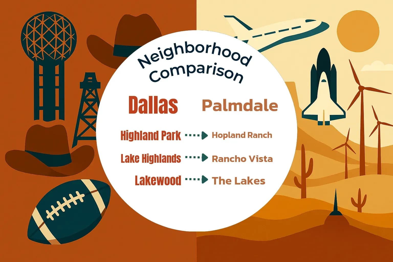 Dallas vs Palmdale Neighborhood Comparison