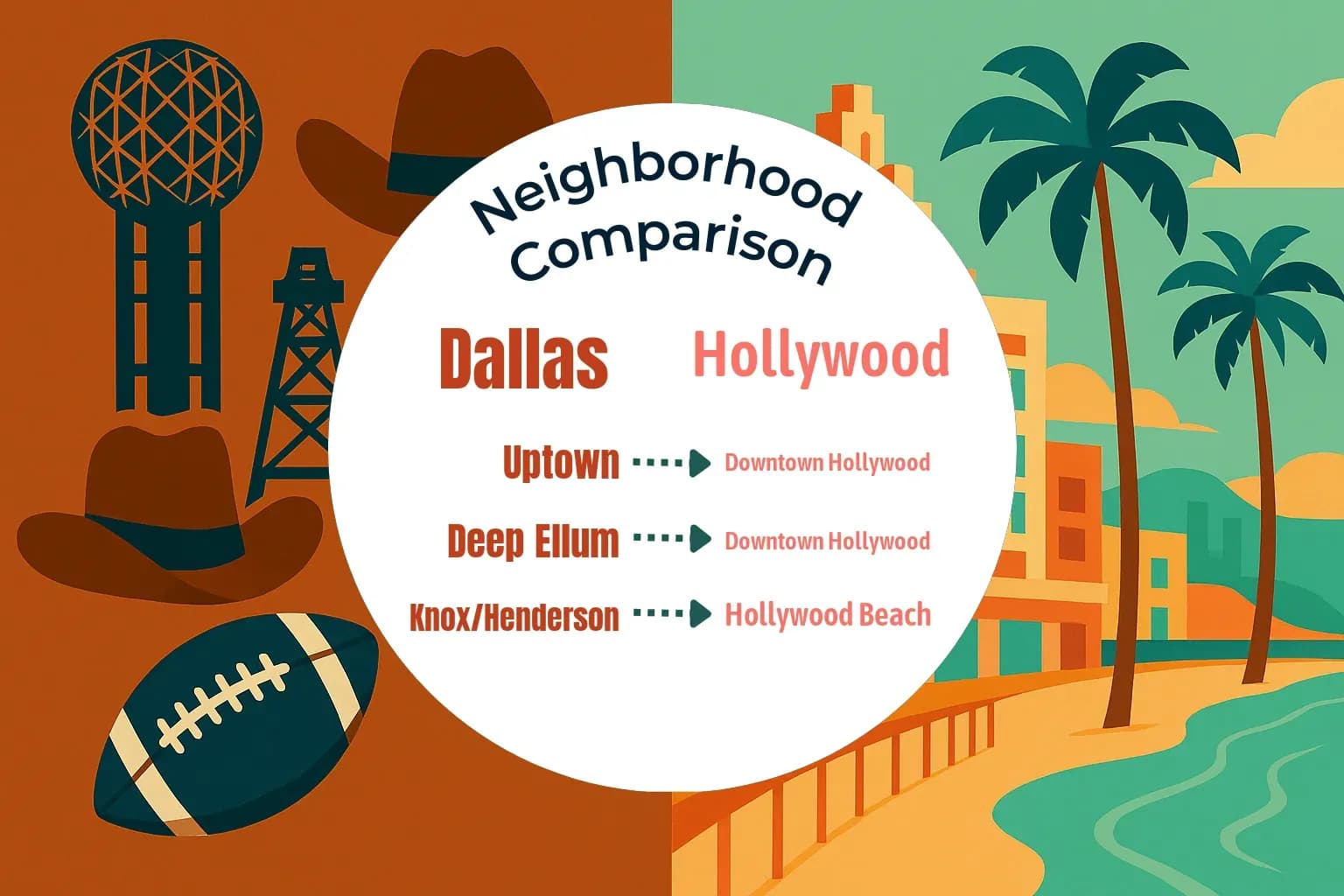 Dallas vs Hollywood Neighborhood Comparison