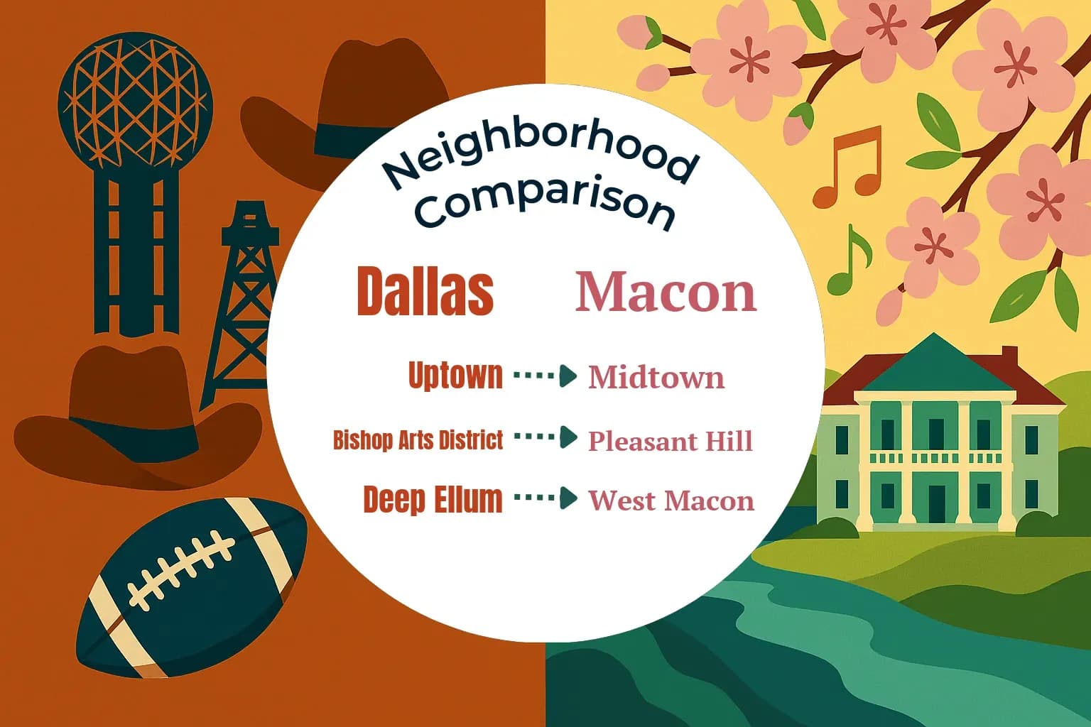 Dallas vs Macon Neighborhood Comparison