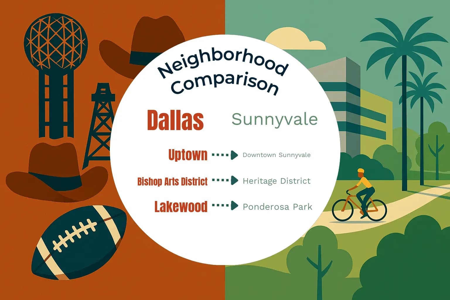 Dallas vs Sunnyvale Neighborhood Comparison