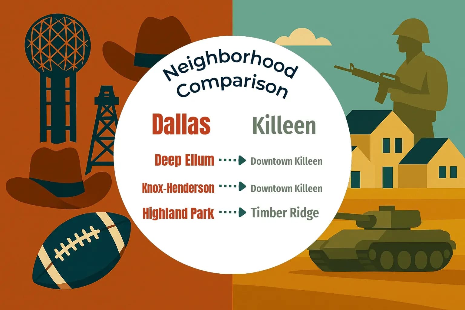 Dallas vs Killeen Neighborhood Comparison