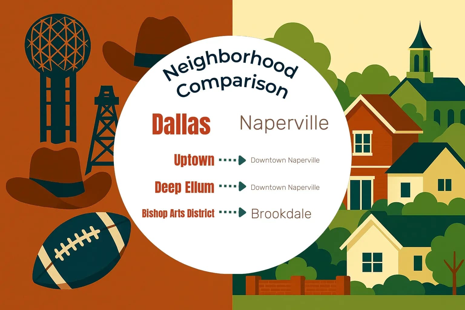 Dallas vs Naperville Neighborhood Comparison